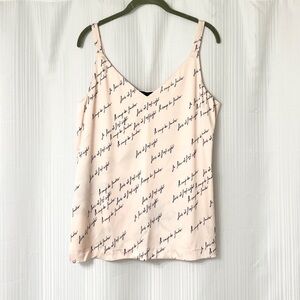 White House Black Market Reversible 2 in 1  Blush Script & Floral Camisole